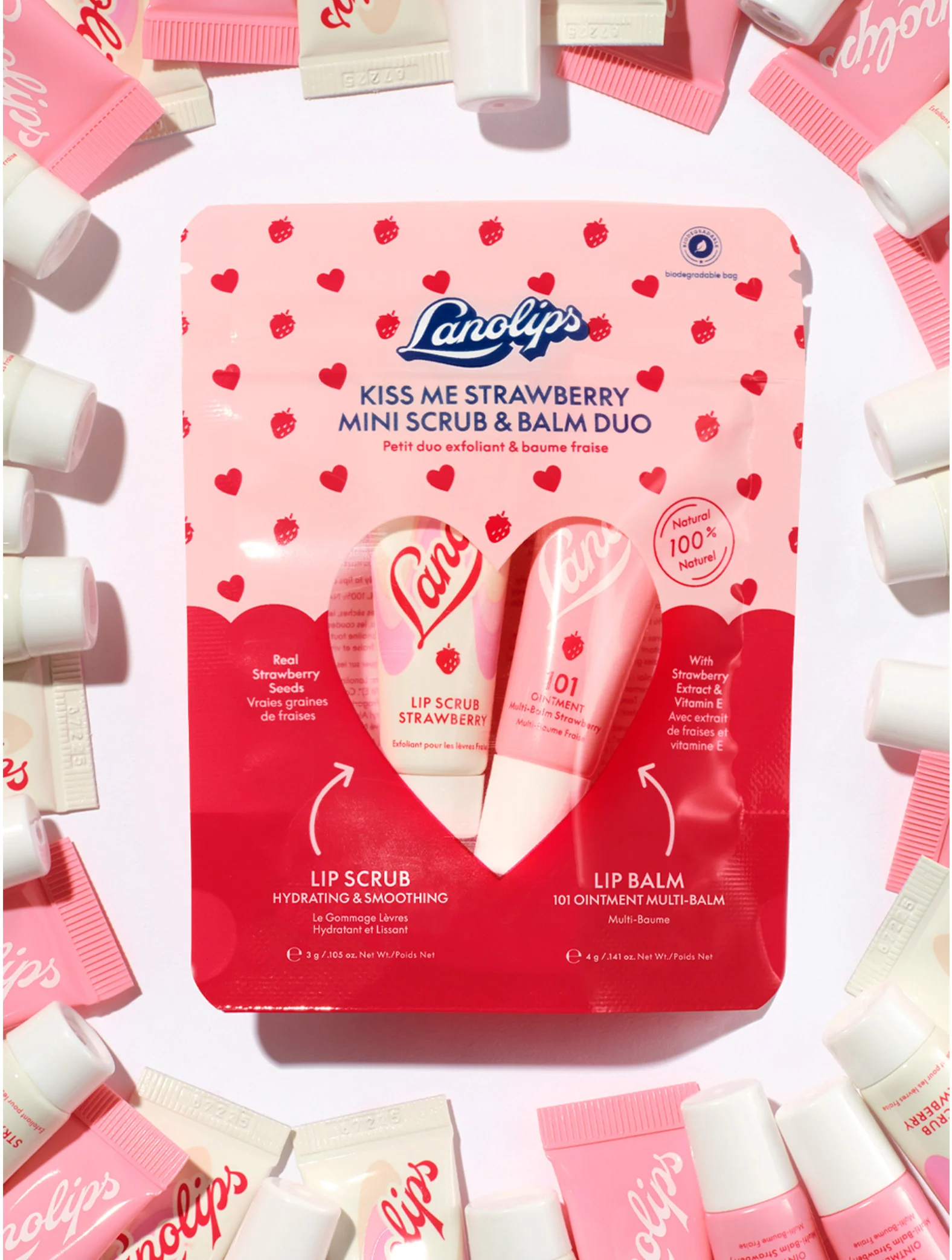 Kiss Me Strawberry Mini Scrub & Balm Duo - Image 4
