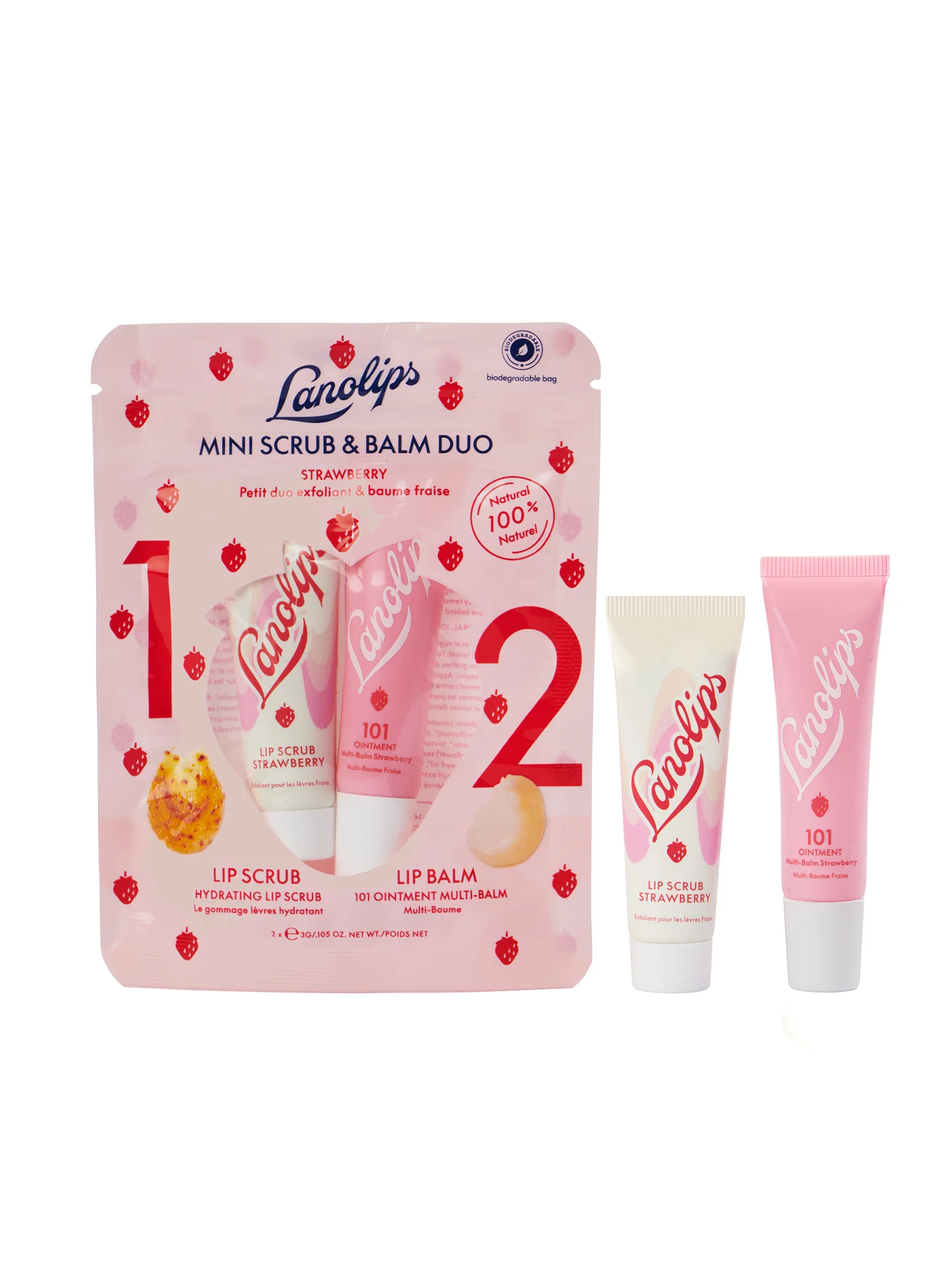 Mini Lip Rituals Scrub & Balm Duo Strawberry - Image 4